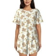 thumbnail image 1 of Naloa Kawaii Bear Women's Short-Sleeved Pajama Set, Loungewear, Summer pajamas, Breathable Cozy - XX-Large, 1 of 9