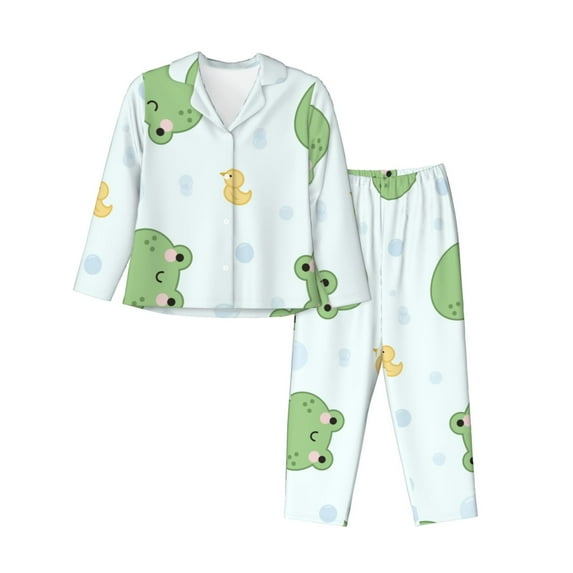 Naloa Kawaii Frogs Pajamas for Women Set, Womens Pajama Sets, Lounge Sets for Women, 2pjs for Women-Small