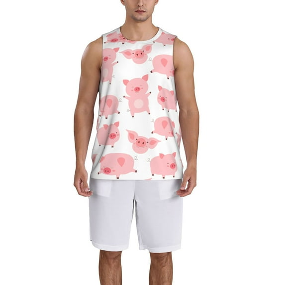 Naloa Kawaii Pigs Basketball Jersey Reversible Men's Mesh Athletic Sports Shirts Training Practice S-4XLSmall
