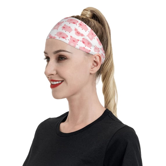 Naloa Kawaii Pigs Fashionable Sport Sweatband for Running, Yoga, Basketball - Head Circumference 19.6-22.4 inches