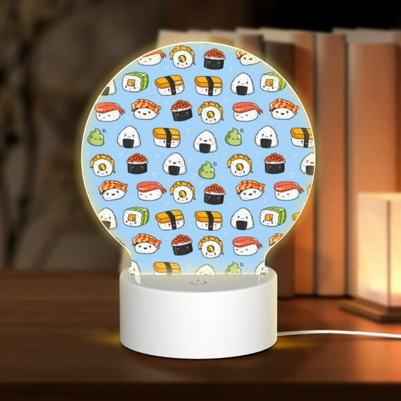 Naloa Kawaii Sushi (2) Acrylic LED Night Light Custom LED Lights Personalized Nightlight Customized Gifts for Family Couples Friends
