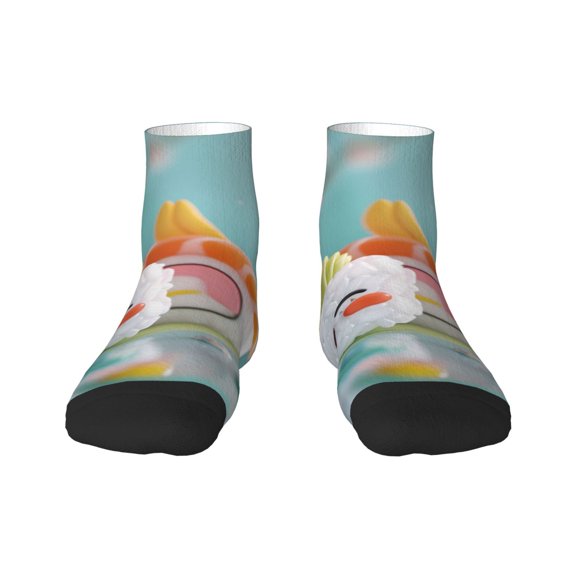 Naloa Kawaii Sushi Characters Delight Ankle Socks for Women Non Slip Socks No Show Socks Classic Low Cut Casual Socks Casual Socks