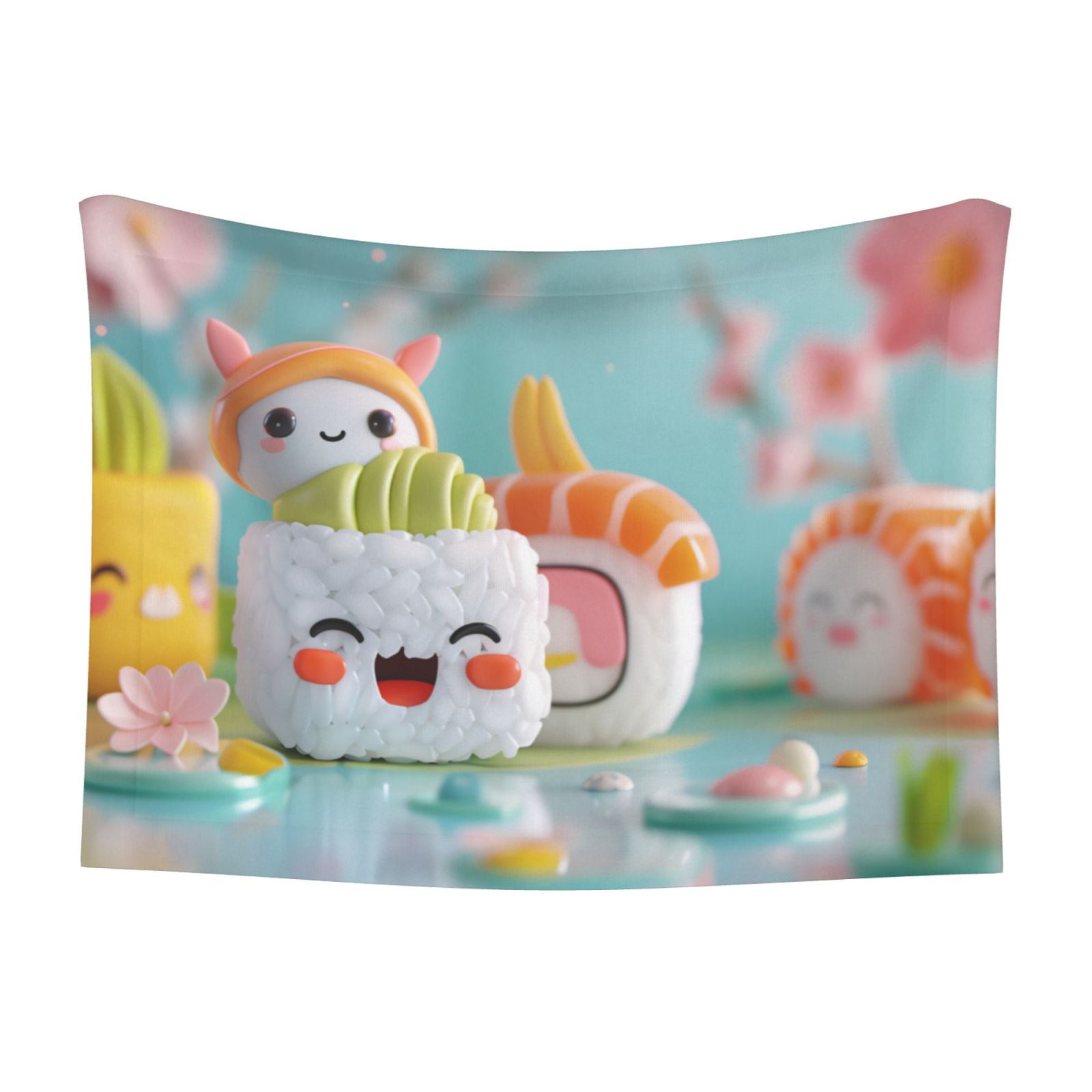 Naloa Kawaii Sushi Characters Delight Dog Blanket, 3 Sizes Cat Blanket for Indoor Cats Large Medium Small Dog Gifts-Medium