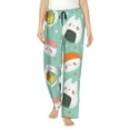 thumbnail image 1 of Naloa Kawaii Sushi Print Women’s Ultra-Soft Comfy Pajama Lounge Pants with Pockets & Drawstring, 1 of 8