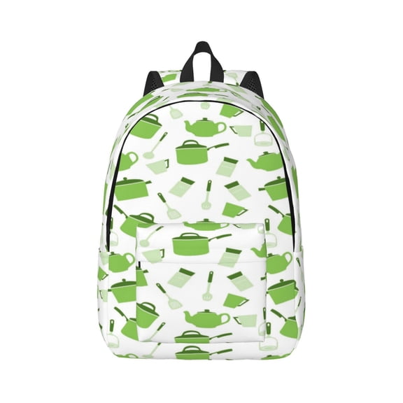 Naloa Kitchen Utensiles Cooking Pots Canvas Backpack for Men Women Rucksack Casual Travel Daypack College Tote Satchel Bookbag for Teens-Small