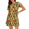 thumbnail image 1 of Naloa Kittens With Maple Leaves Print Women Nightgowns,Womens Loungewear,Short Sleeve Sleepwear,Comfy Ladies Nightdress, 1 of 6