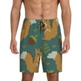 thumbnail image 1 of Naloa Knitted Woodland Squirrel Men's Short Pajama Pants, Pj Shorts, Lounge Comfort Shorts-XX-Large, 1 of 6