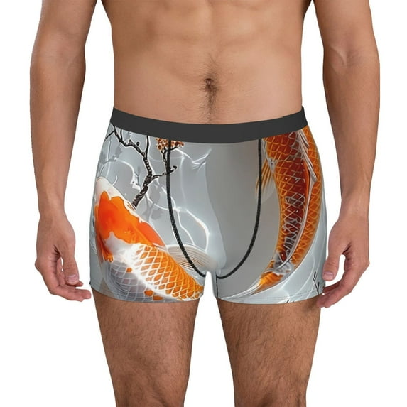 Naloa Koi Fish Water Mens Underwear - Boxers for Men, Mens Boxer Briefs, Classic Briefs for Men-Small