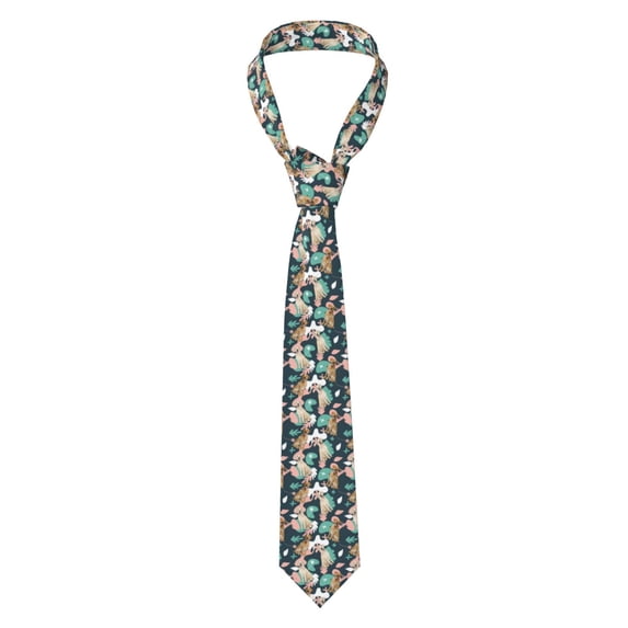 Naloa Labrador Retriever Dog Print Solid Color Tie Formal Necktie for Men,Suitable for business, daily life, work