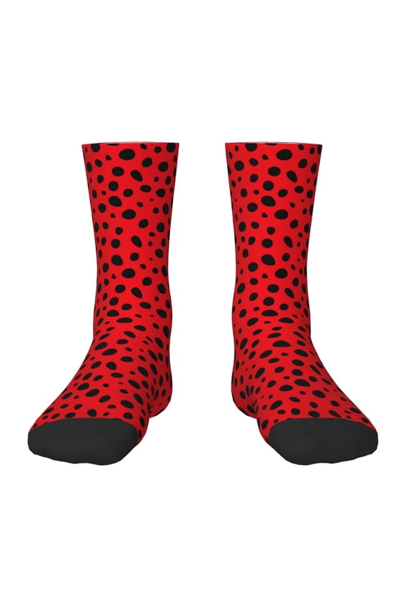 Ladybug Dotted Kids Socks Unisex Kids and Toddlers' Crew Socks, ,1 Pairs
