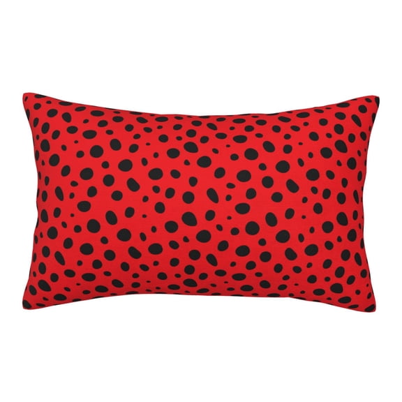 Naloa Ladybug Dotted Pillowcase, Throw Pillowcase, Wrinkle-Free, Stain-Resistant with Hidden Zipper for Bedroom Sofa-14"x20"