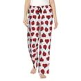 thumbnail image 1 of Naloa Ladybug On Blue Stripes Pajamas Pants for Women, Lounge for Women,Women’s Pajama Lounge Pants-Large, 1 of 6