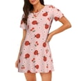 thumbnail image 1 of Naloa Ladybug With Flower Print Women Nightgowns,Womens Loungewear,Short Sleeve Sleepwear,Comfy Ladies Nightdress, 1 of 6