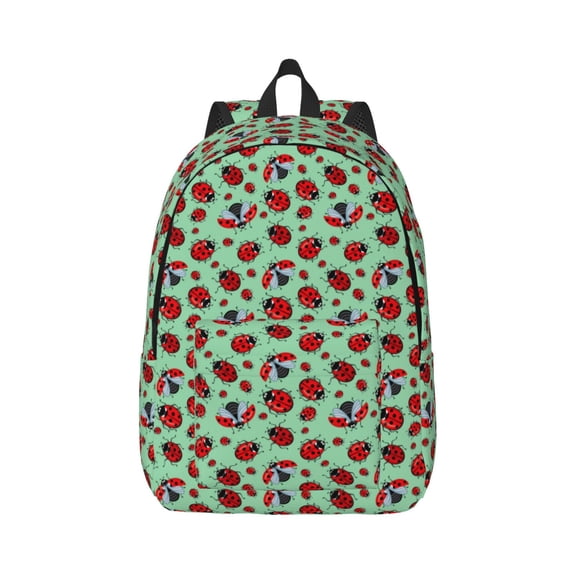 Naloa Ladybugs 3 Canvas Backpack for Men Women Rucksack Casual Travel Daypack College Tote Satchel Bookbag for Teens-Small