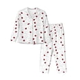 thumbnail image 1 of Naloa Ladybugs Flying On Dotted Route Pajamas for Women Set, Womens Pajama Sets, Lounge Sets for Women, 2pjs for Women-Small, 1 of 7