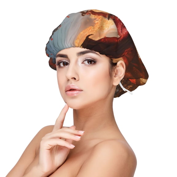 Naloa Lava Dragon Adjustable Hair Bonnet for Sleeping, Hair Wrap Sleep Cap Turban for Women Men, Curly Straight Hair Long Large Braid Unisex