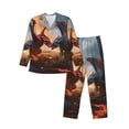 thumbnail image 1 of Naloa Lava Dragon Men’s Pajamas Set - Long Sleeve Button Down Sleep Shirt and Pajama Bottoms Sleepwear Set-X-Large, 1 of 7