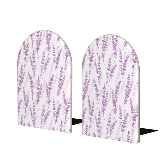 Naloa Lavender Flowers 2 Pcs Bookend Large Capacity Office Book Ends for Home Office Library School Study Decoration