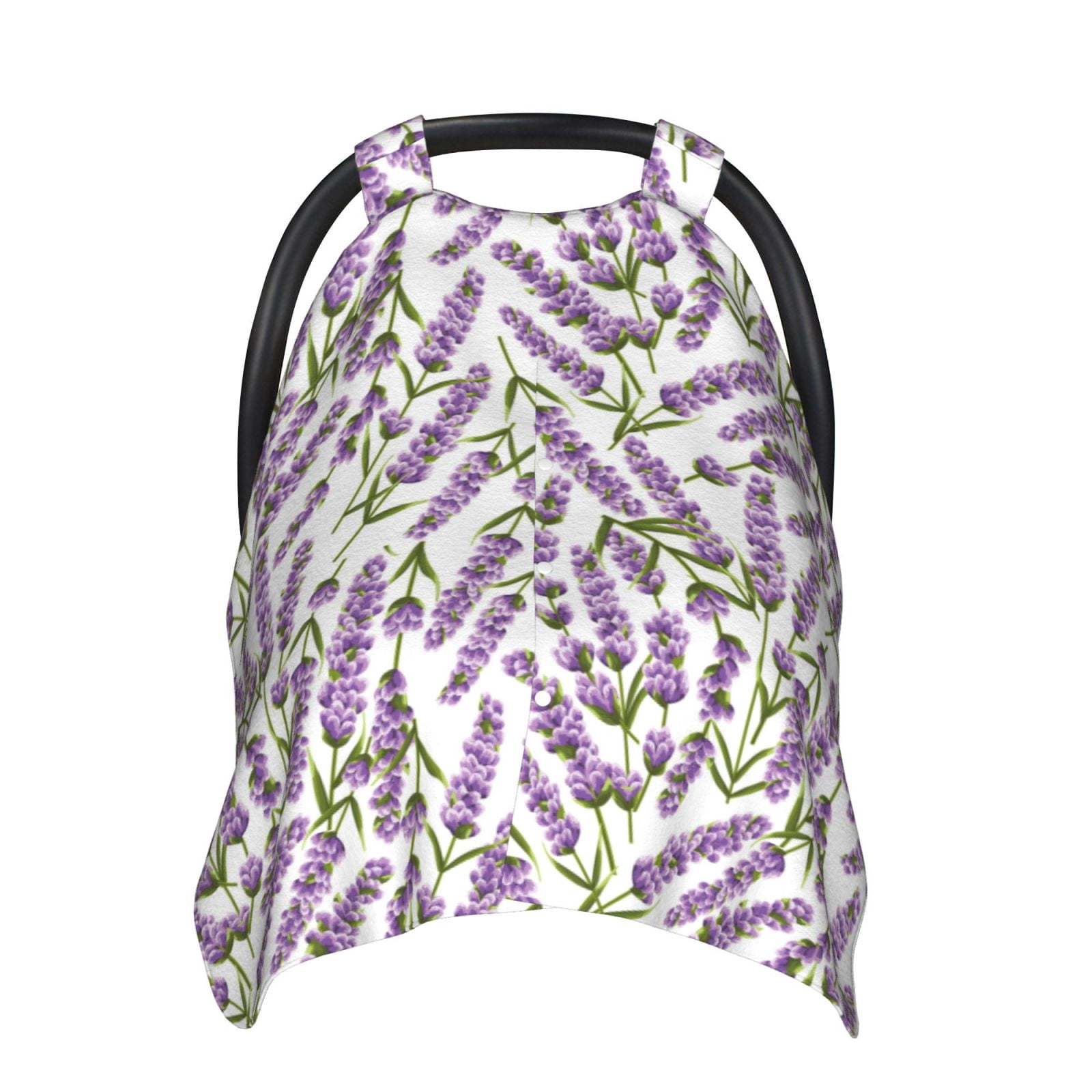 Naloa Lavender Flowers Baby Car Seat Cover, Breathable Baby Carrier Cover, Multiuse Baby Carrier Cover & Nursing Breastfeeding Cover