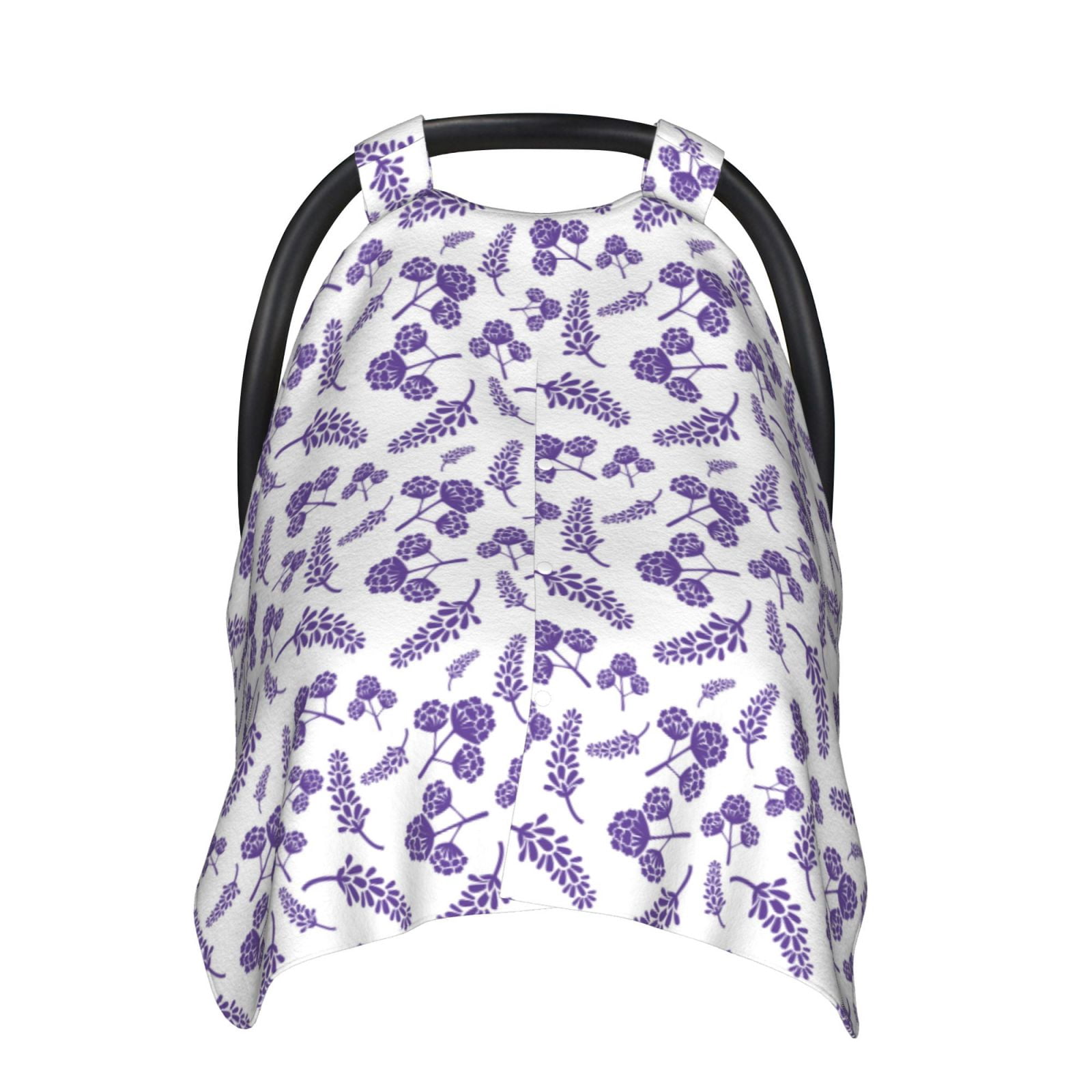 Naloa Lavender Flowers Baby Car Seat Cover, Breathable Baby Carrier Cover, Multiuse Baby Carrier Cover & Nursing Breastfeeding Cover