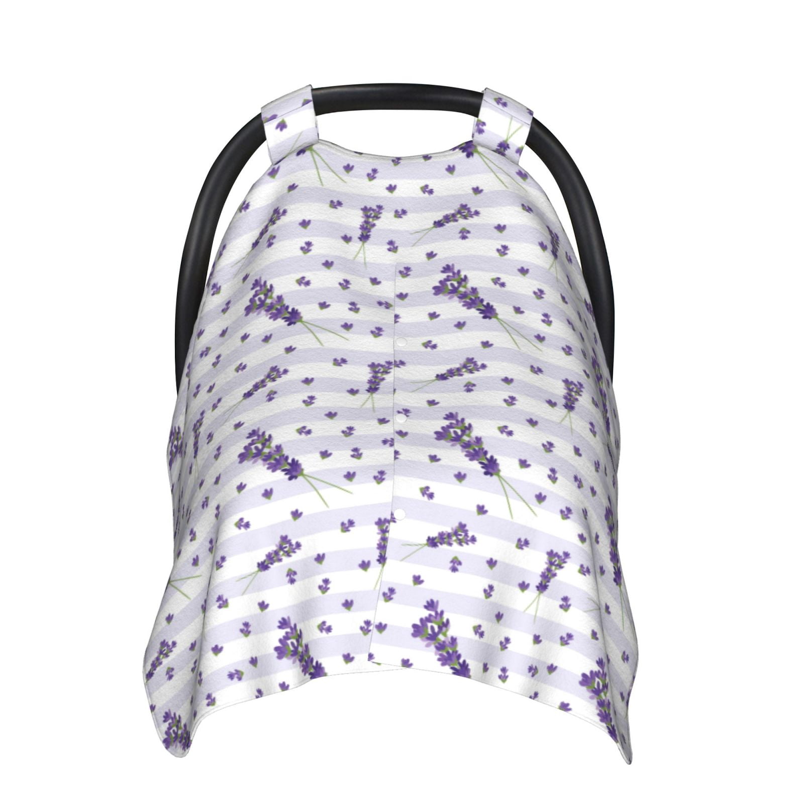 Naloa Lavender Flowers Baby Car Seat Cover, Breathable Baby Carrier Cover, Multiuse Baby Carrier Cover & Nursing Breastfeeding Cover