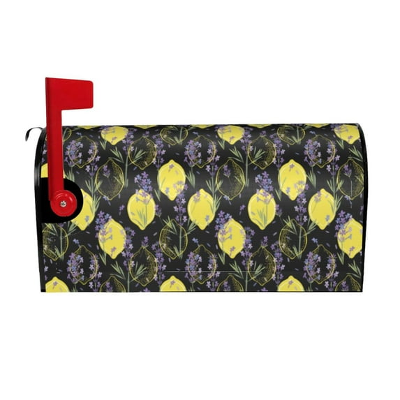 Naloa Lavender Flowers Mailbox Covers Magnetic Post Box Cover Post Letter Box Cover Garden Decor-25.5x21 in