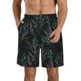 thumbnail image 1 of Naloa Lavender Flowers Men's Beach Shorts, Surfing shorts, Swim trunks, Quick Dry Swim Trunks for Surfing Beach Fun - 3X-Large, 1 of 9