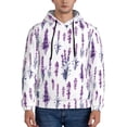 thumbnail image 1 of Naloa Lavender Flowers Men's Casual Hooded Collar Drawstring Hoodies Pullover Sweatshirts Casual Long Sleeve Shirts-4X-Large, 1 of 7
