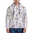 thumbnail image 1 of Naloa Lavender Flowers Men's Casual Hooded Collar Drawstring Hoodies Pullover Sweatshirts Casual Long Sleeve Shirts-Medium, 1 of 7