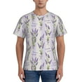 thumbnail image 1 of Naloa Lavender Flowers Men's T-Shirt Sport T-shirt Men's Basic Tee Casual Men's Shirt, Round Neck, Short Sleeves - XX-Large, 1 of 5