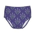 Naloa Lavender Flowers Print Girls Underwear, Kids' Cotton Underwear