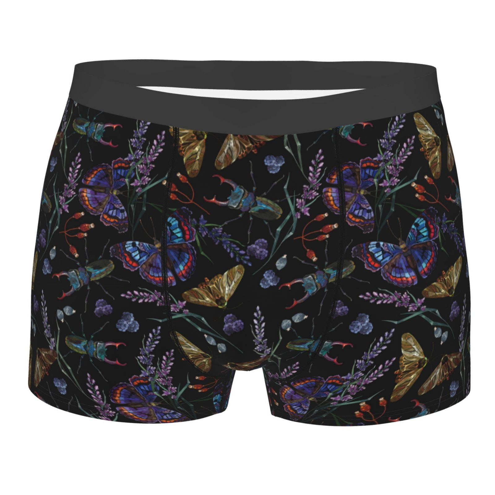 Naloa Lavender Flowers Print Mens Underwear - Boxers for Men, Classic ...