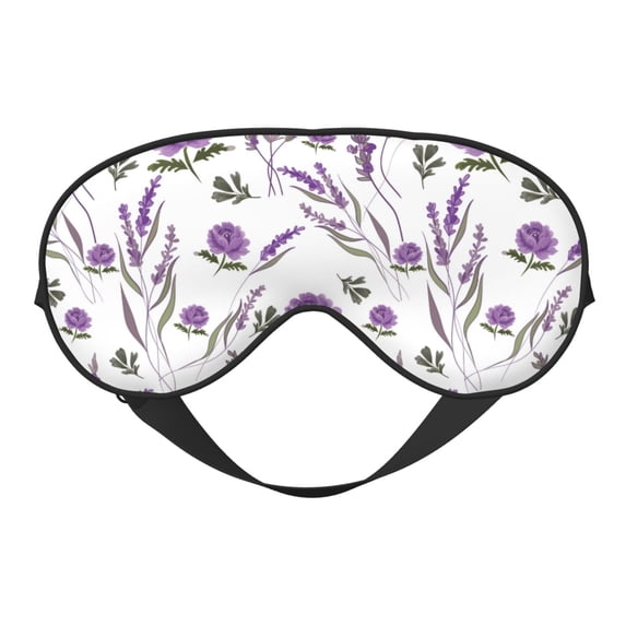 Naloa Lavender Flowers Print Sleep Mask for Sleeper, Light Blocking Sleeping Eye Mask for Women Men, Eye Shade with Adjustable Strap for Travel, Nap,Meditation