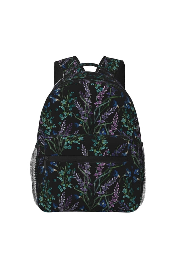 Lavender Flowers Print Solid Color Tie Formal Necktie for MenSuitable for business, daily life, work