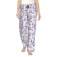 thumbnail image 1 of Naloa Lavender Flowers Print Women’s Ultra-Soft Comfy Pajama Lounge Pants with Pockets & Drawstring, 1 of 8