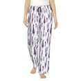 thumbnail image 1 of Naloa Lavender Flowers Print Women’s Ultra-Soft Comfy Pajama Lounge Pants with Pockets & Drawstring, 1 of 8