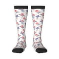 thumbnail image 1 of Naloa Lavender Flowers Thigh High Socks Extra Long Stretchy Sock Women Over Knee High Opaque Stocking Daily Wear, 1 of 6