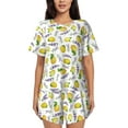 thumbnail image 1 of Naloa Lavender Flowers Women's Short-Sleeved Pajama Set, Loungewear, Summer pajamas, Breathable Cozy - 3X-Large, 1 of 9