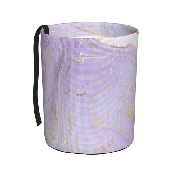 Naloa Lavender Glitter Foil Stripes Car Trash Can Garbage Car Accessories Trash Can Car Waste Bin for for Driver and Passenger Any Vehicle