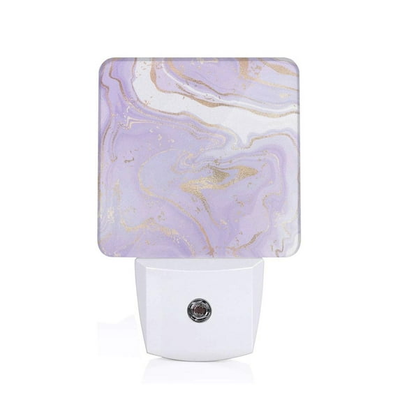 Naloa Lavender Glitter Foil Stripes Night Lights Plug into Wall, Dusk to Dawn Sensor Warm White Led Night Light 0.5W, Nightlight suit for Adults, Bedroom, Bathroom, Hallway, Kitchen