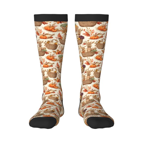 Naloa Leaves And Berries Knee Socks, High Socks Long Stretchy Sock Women Knee High Stocking, Long Socks for Women