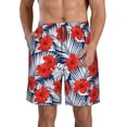 thumbnail image 1 of Naloa Leaves And Flowers Men's Beach Shorts, Surfing shorts, Swim trunks, Quick Dry Swim Trunks for Surfing Beach Fun - 3X-Large, 1 of 9