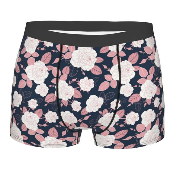 Naloa Leaves Flower Print Mens Underwear - Boxers for Men, Classic Briefs for Men