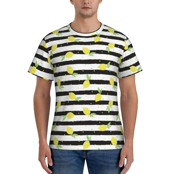 Naloa Lemon_1 Men's T-Shirt Sport T-shirt Men's Basic Tee Casual Men's Shirt, Round Neck, Short Sleeves -