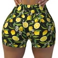 thumbnail image 1 of Naloa Lemon Fruits Flowers Leaves Biker Shorts for Women Seamless Scrunch Short Women’s Yoga Shorts for Gym Running Sport Shorts - Medium, 1 of 9