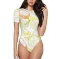 thumbnail image 1 of Naloa Lemon Potatoes Women's Short-Sleeved Onesie, One-Piece Swimsuit for Parties, dates, clubs - Medium, 1 of 9