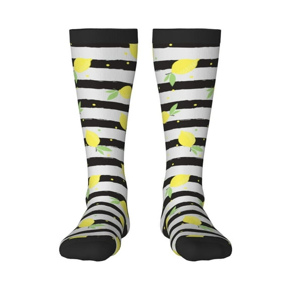 Naloa Lemon Thigh High Socks Extra Long Stretchy Sock Women Over Knee High Opaque Stocking Daily Wear