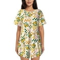 thumbnail image 1 of Naloa Lemon Women's Short-Sleeved Pajama Set, Loungewear, Summer pajamas, Breathable Cozy - 3X-Large, 1 of 9