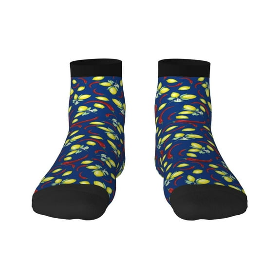 Naloa Lemons And Chili Ankle Socks for Women Non Slip Socks No Show Socks Classic Low Cut Casual Socks Casual Socks