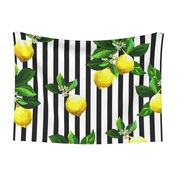 Naloa Lemons on Striped Dog Blanket, 3 Sizes Cat Blanket for Indoor Cats Large Medium Small Dog Gifts-Large